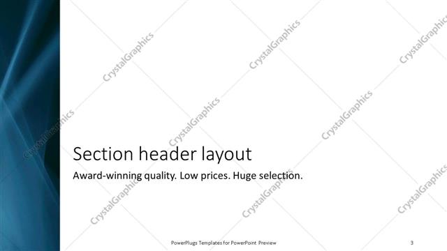 Section Header presentation slide layout