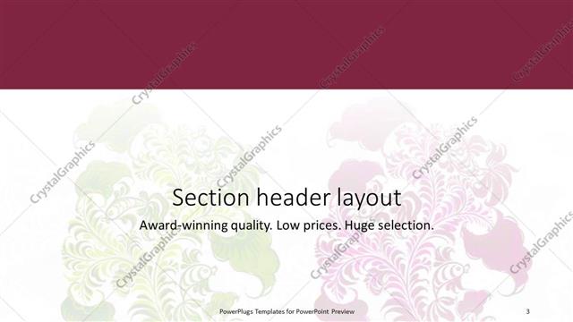 Section Header presentation slide layout