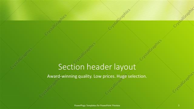 Section Header presentation slide layout