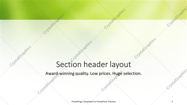 Section Header presentation slide layout