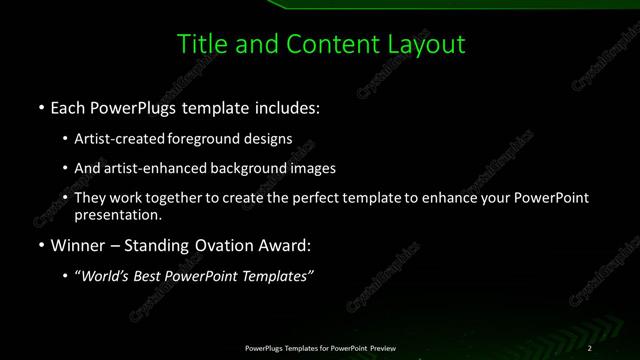 Title and Content presentation slide layout