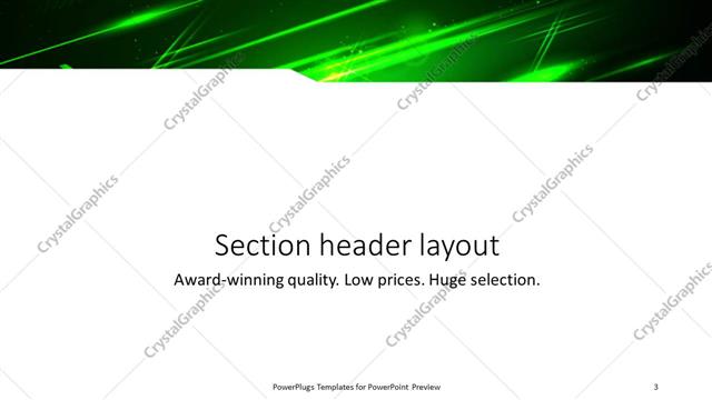 Section Header presentation slide layout