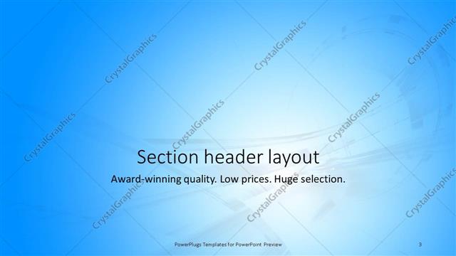 Section Header presentation slide layout