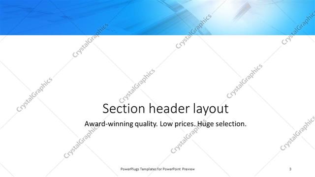 Section Header presentation slide layout