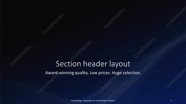 Section Header presentation slide layout