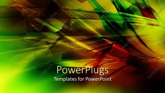  Presentation with abstract red - Abstract geometric shapes in green, yellow, and red