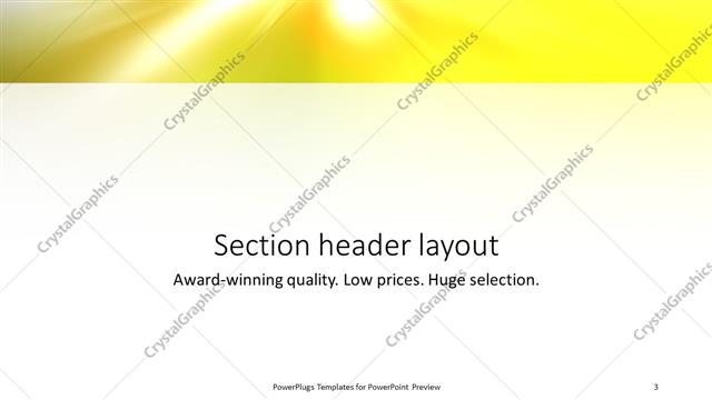 Section Header presentation slide layout