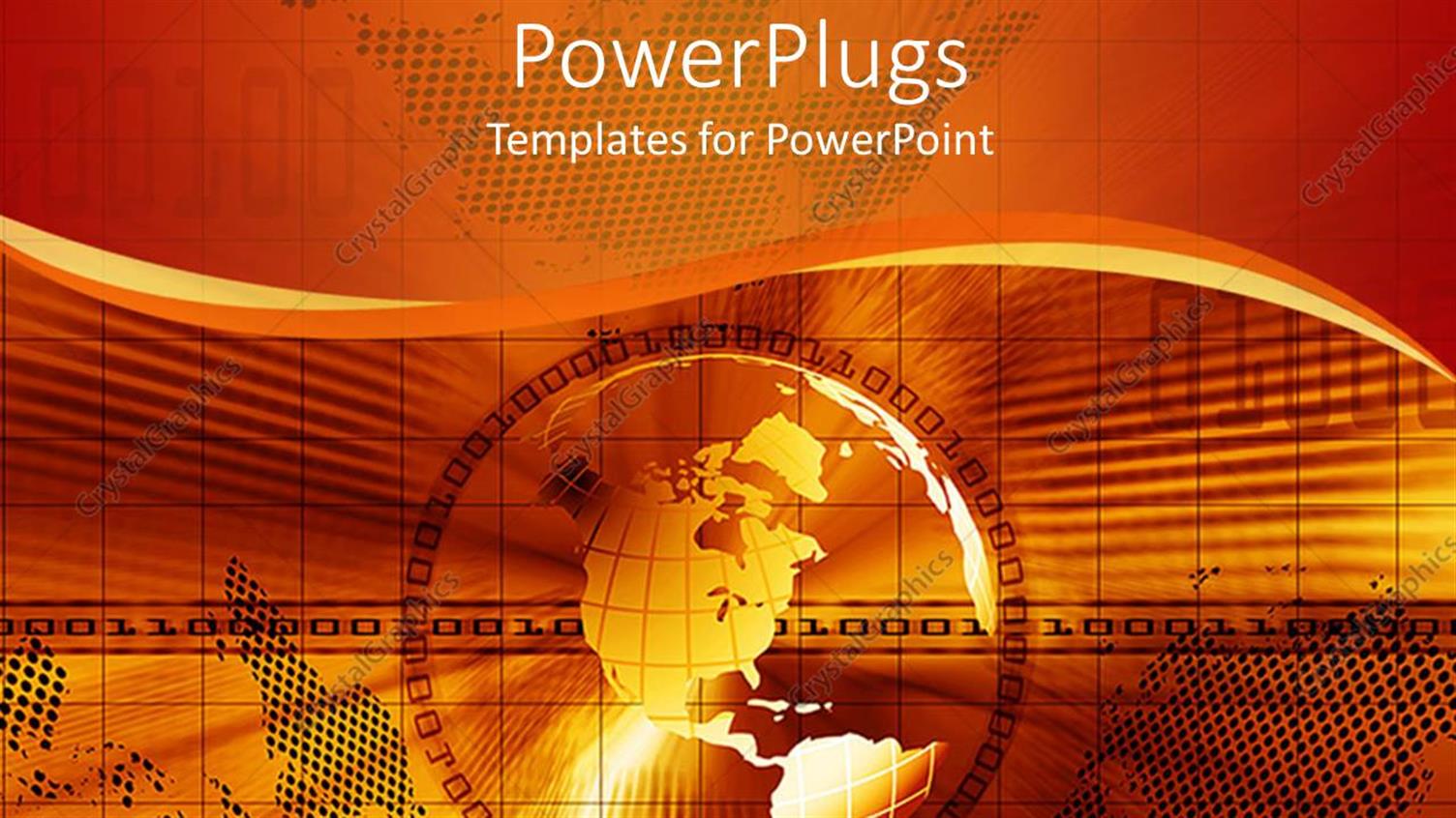 Featuring Abstract of a Gold Colored Earth Globe on a Gold Background