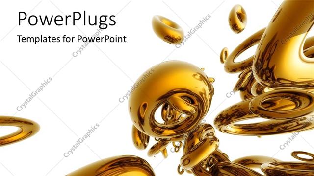  Presentation with abstract gold - Abstract gold shapes on white background
