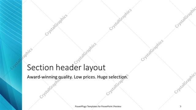 Section Header presentation slide layout