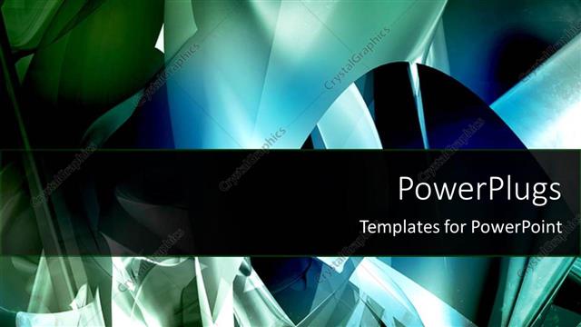  Presentation with silver abstract - Abstract green, blue and silver objects swirling round themselves