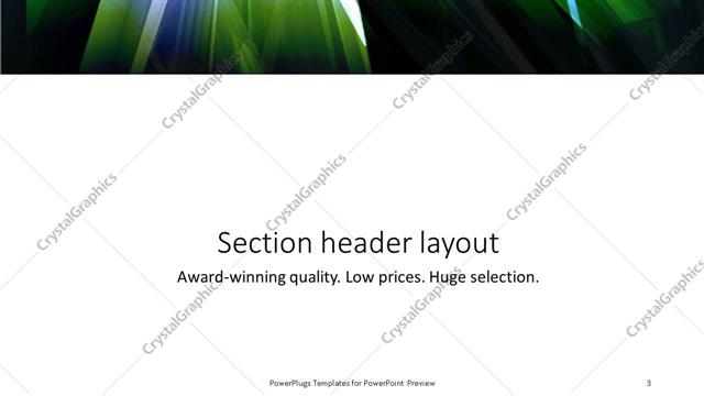 Section Header presentation slide layout