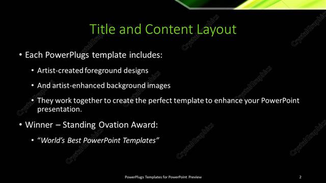 Title and Content presentation slide layout