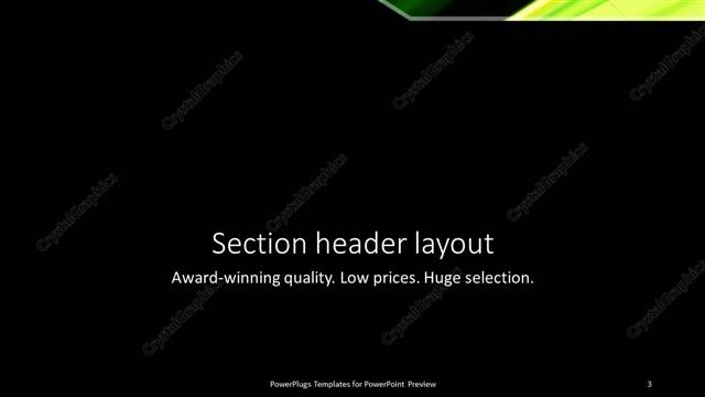 Section Header presentation slide layout