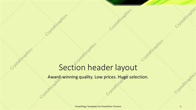 Section Header presentation slide layout