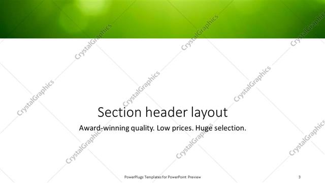Section Header presentation slide layout