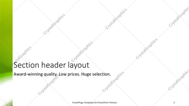 Section Header presentation slide layout