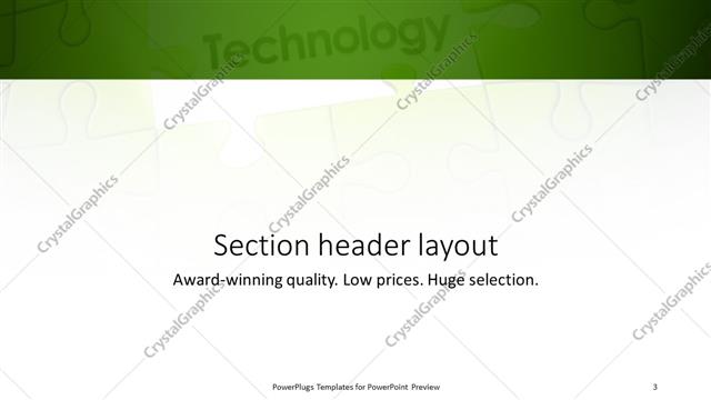 Section Header presentation slide layout