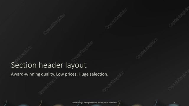 Section Header presentation slide layout