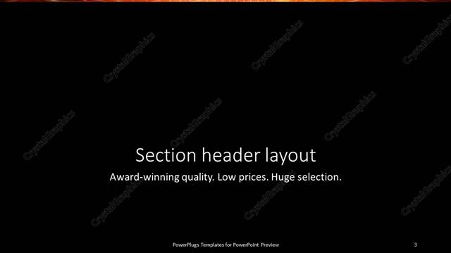 Section Header presentation slide layout