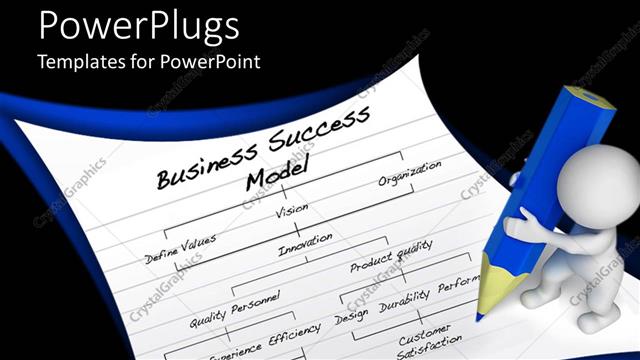  Presentation with abstract business - Abstract human object writting a business success model using a mighty pencil
