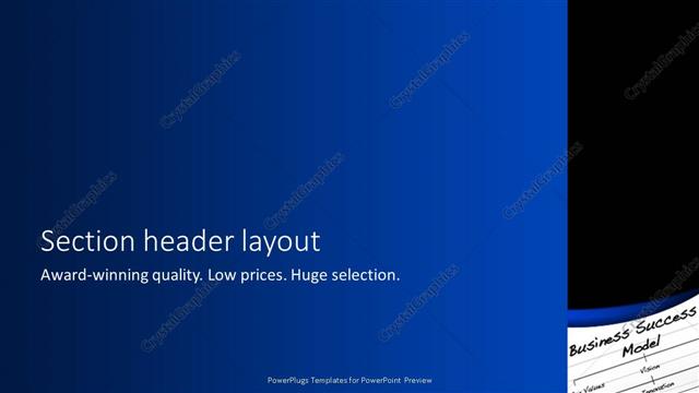 Section Header presentation slide layout