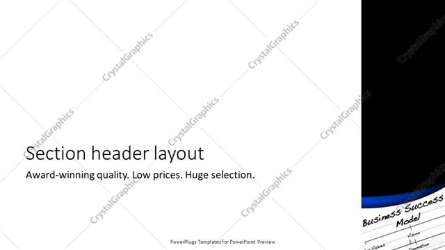 Section Header presentation slide layout