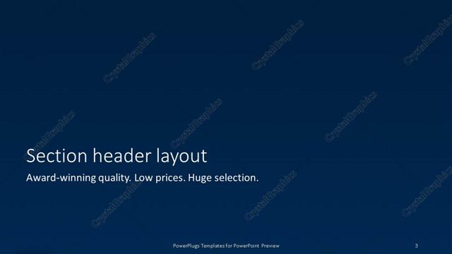 Section Header presentation slide layout
