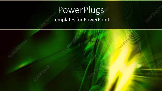  Presentation with light green - Abstract light with yellow glowing h letter on green background