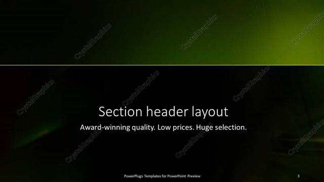 Section Header presentation slide layout