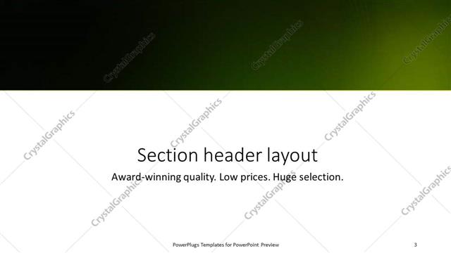 Section Header presentation slide layout
