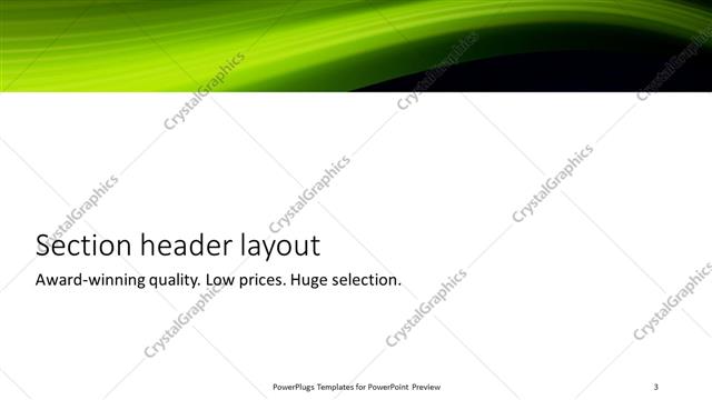 Section Header presentation slide layout