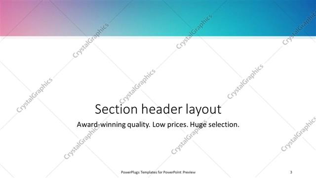 Section Header presentation slide layout