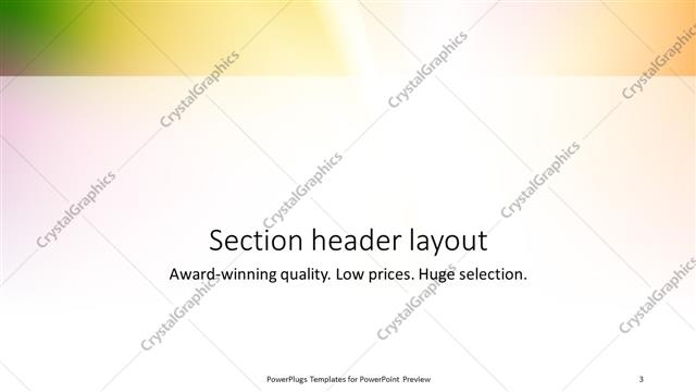 Section Header presentation slide layout