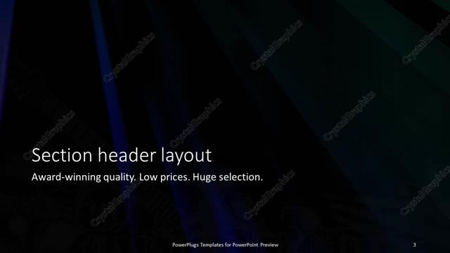 Section Header presentation slide layout