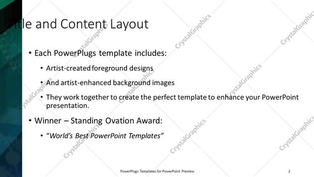 Title and Content presentation slide layout
