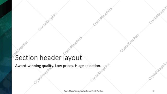 Section Header presentation slide layout