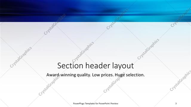 Section Header presentation slide layout