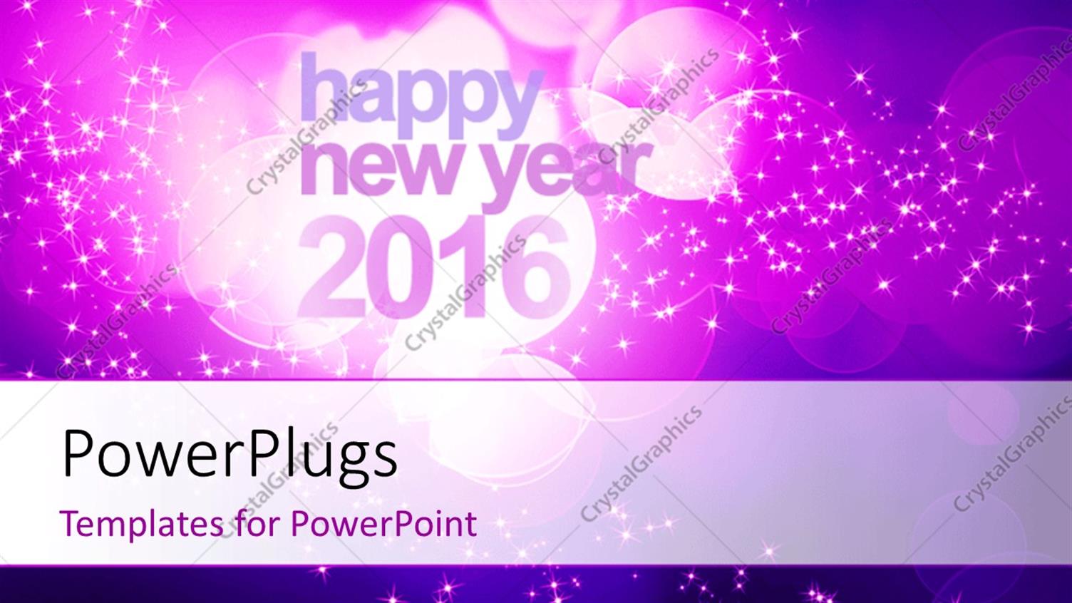 Featuring Abstract New Year 2016 Concept with Purple Bokeh and Sparkling Effect in the Background