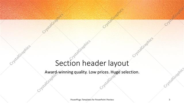 Section Header presentation slide layout