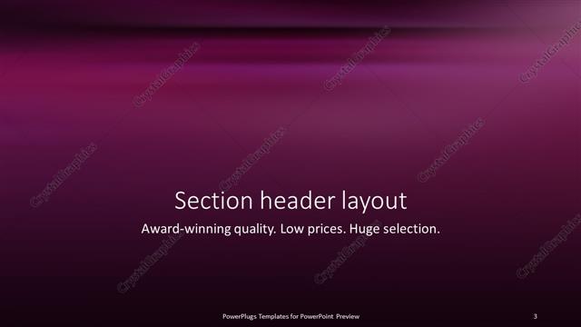 Section Header presentation slide layout
