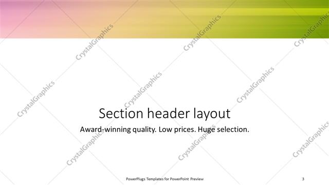 Section Header presentation slide layout