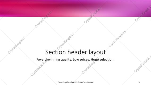Section Header presentation slide layout