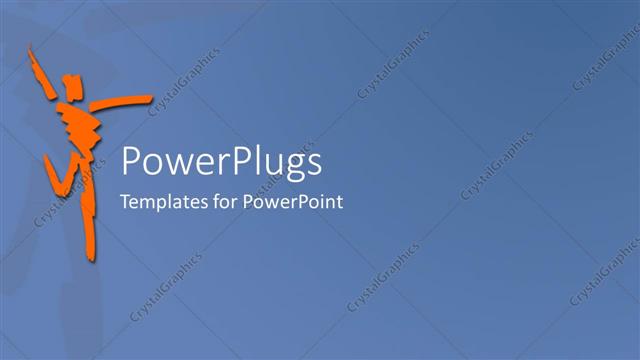  Presentation with orange colored - Abstract orange colored human figure on a blue background