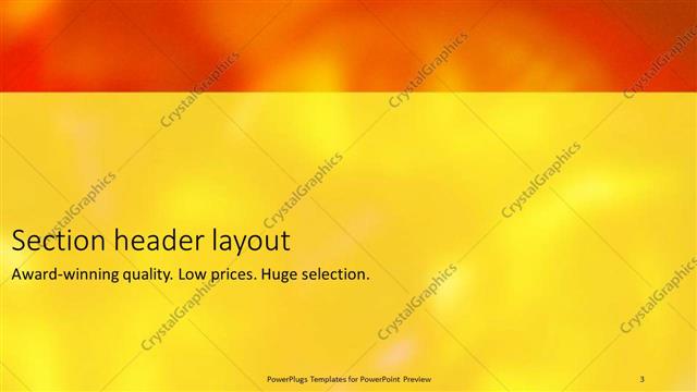 Section Header presentation slide layout