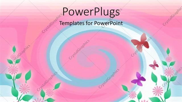 Presentation with floral abstract - Abstract painting of a floral pink and blue design