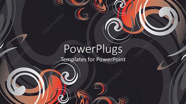  Presentation with red floral - An abstract painting of red and white floral designs on a black background