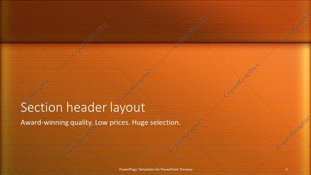 Section Header presentation slide layout