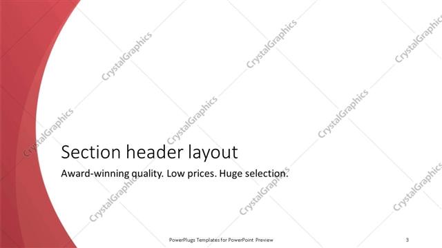 Section Header presentation slide layout