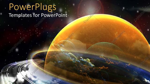  Presentation with way - Abstract of a planet and its orbit in space